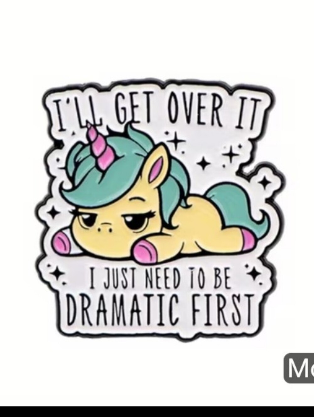 Dramatic First Unicorn Brooch in Yellow & Teal